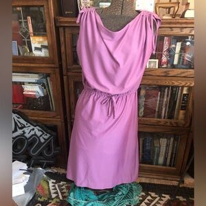 Elegant Pink vintage hand made orchid Sleeveless Dress